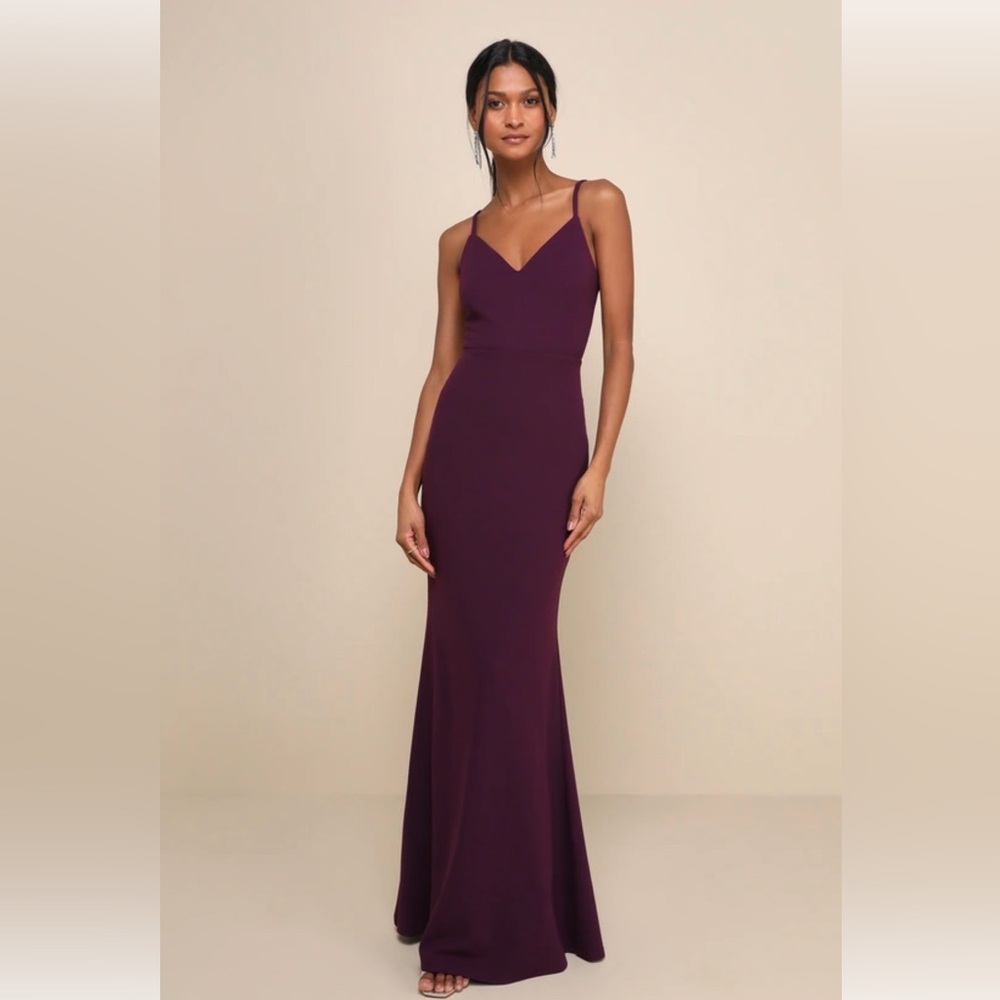 Lulu's Moments of Bliss Purple Backless Mermaid Maxi Dress